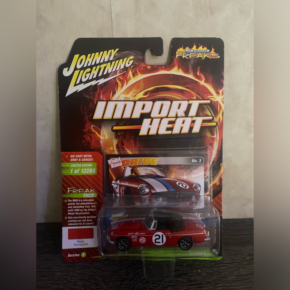 Johnny Lightning Import Heat Street Freaks 1963 MG MGB Red Limited Release 3